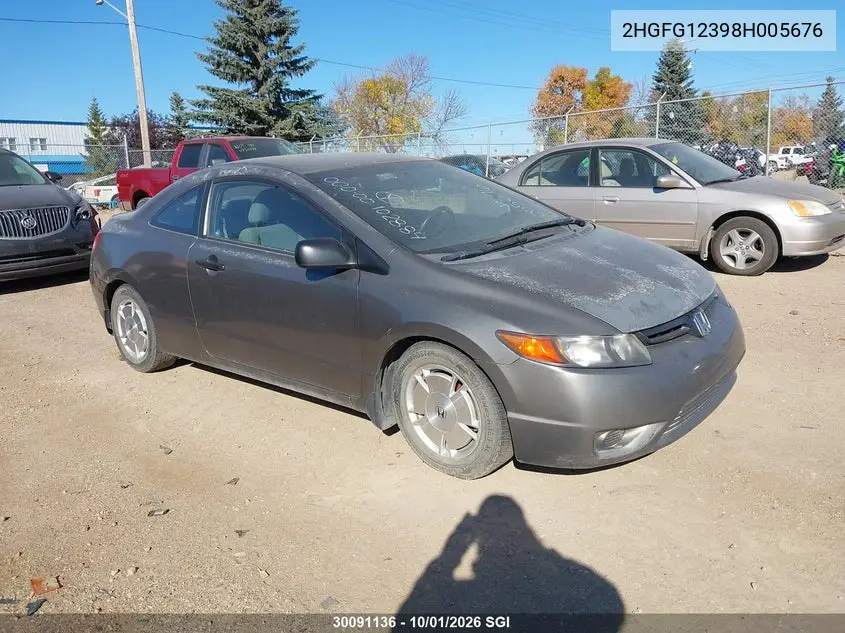 HONDA CIVIC 2008, VIN 2HGFG12398H005676