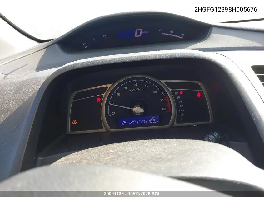 2008 HONDA CIVIC VIN 2HGFG12398H005676 — фото 7