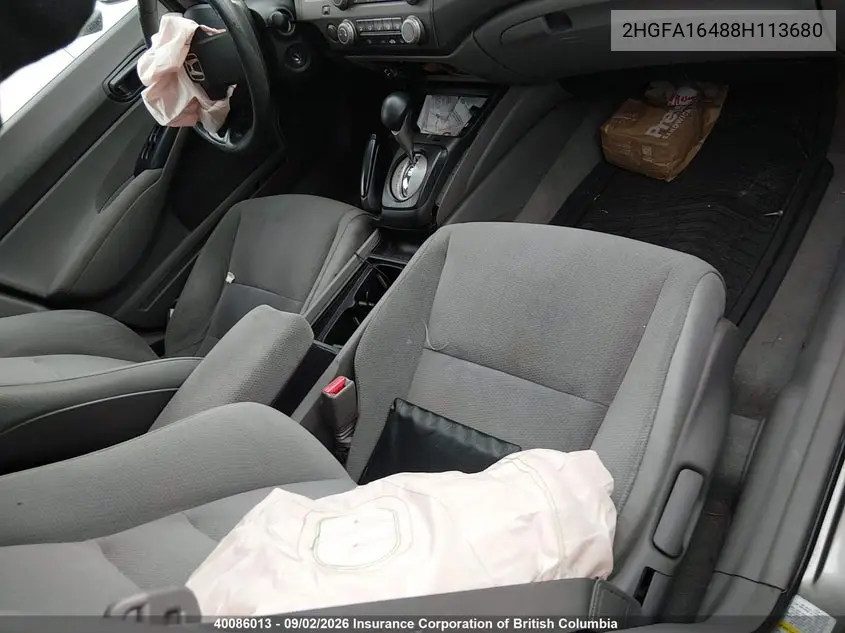 2008 HONDA CIVIC VIN 2HGFA16488H113680 — фото 5