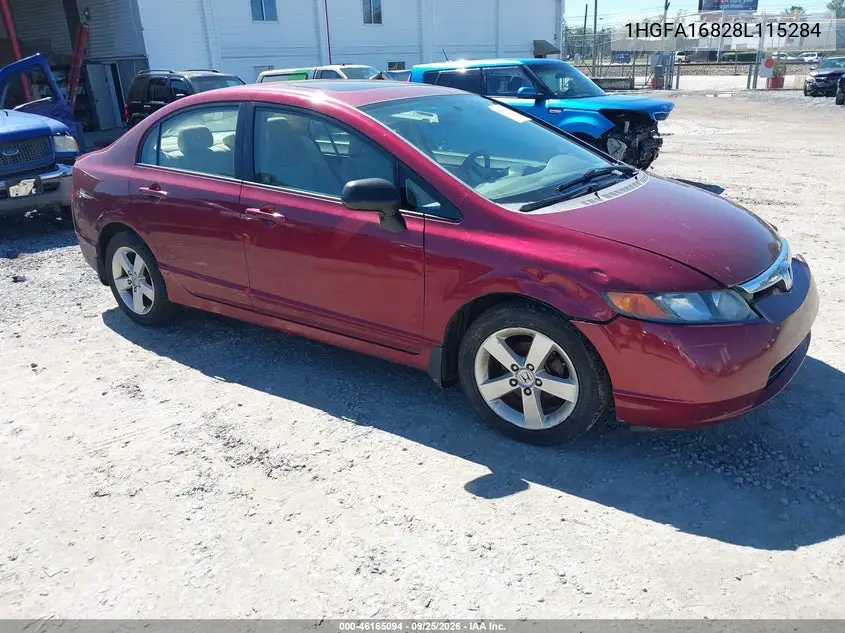 HONDA CIVIC 2008, VIN 1HGFA16828L115284