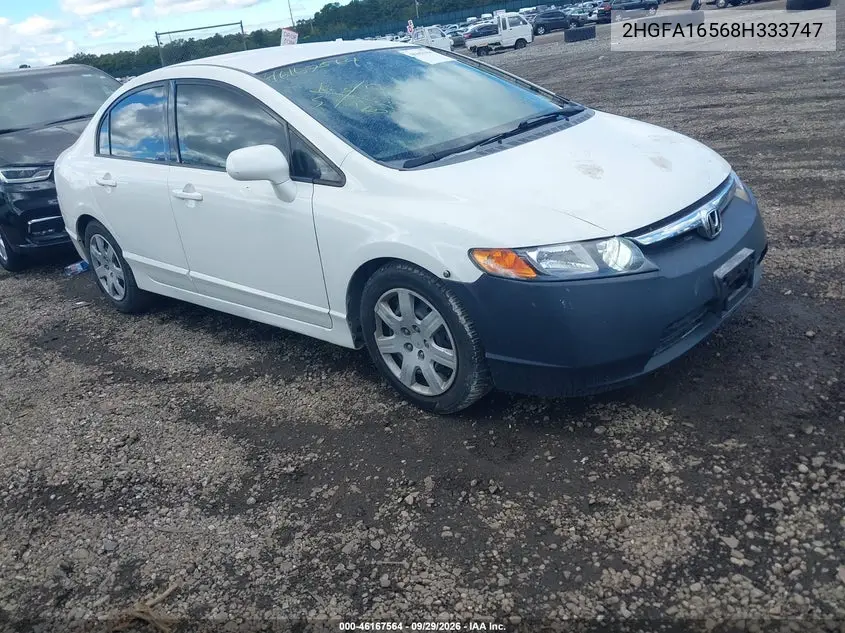HONDA CIVIC 2008, VIN 2HGFA16568H333747