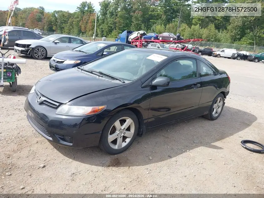 2008 HONDA CIVIC VIN 2HGFG12878H572500 — фото 2