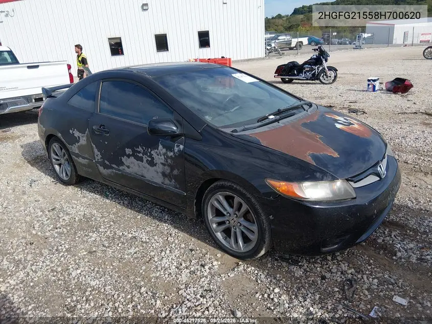 HONDA CIVIC 2008, VIN 2HGFG21558H700620
