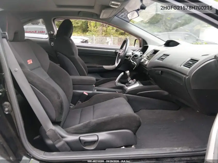 2008 HONDA CIVIC VIN 2HGFG21578H700215 — фото 5