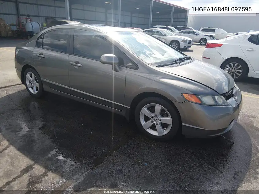 HONDA CIVIC 2008, VIN 1HGFA16848L097595