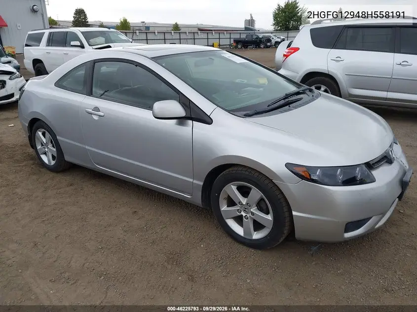 HONDA CIVIC 2008, VIN 2HGFG12948H558191