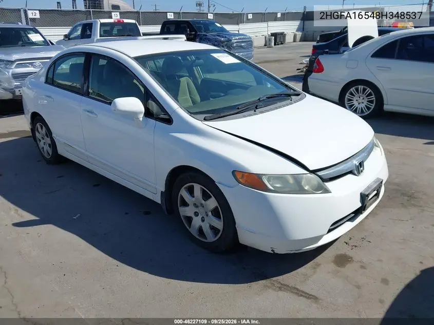 HONDA CIVIC 2008, VIN 2HGFA16548H348537