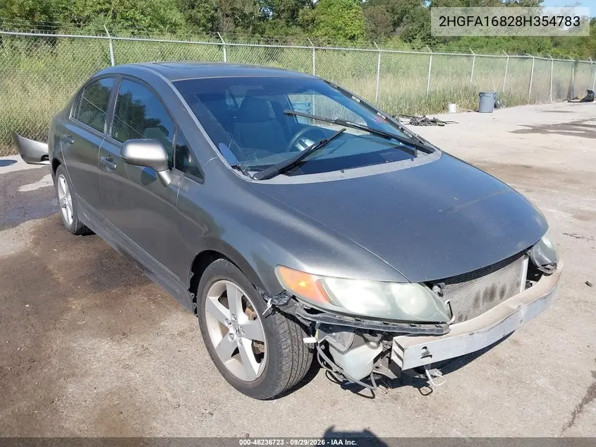 HONDA CIVIC 2008, VIN 2HGFA16828H354783