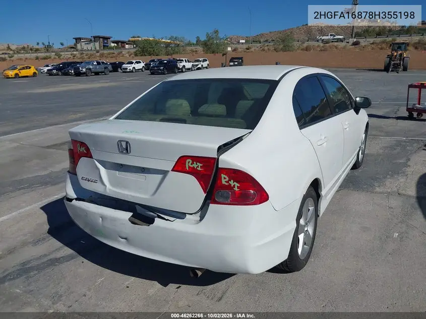 2008 HONDA CIVIC VIN 2HGFA16878H355198 — фото 4