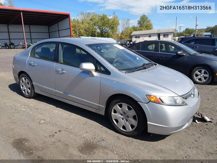 HONDA CIVIC 2008, VIN 2HGFA16518H313566