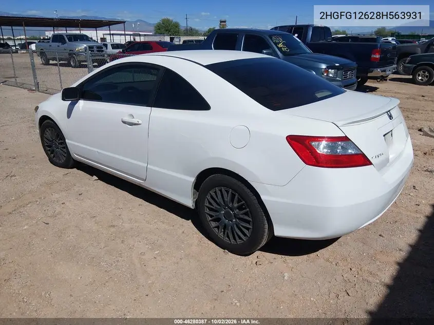 2008 HONDA CIVIC VIN 2HGFG12628H563931 — фото 3