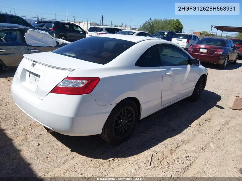 2008 HONDA CIVIC VIN 2HGFG12628H563931 — фото 4