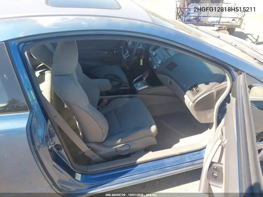 2008 HONDA CIVIC VIN 2HGFG12818H515211 — фото 5
