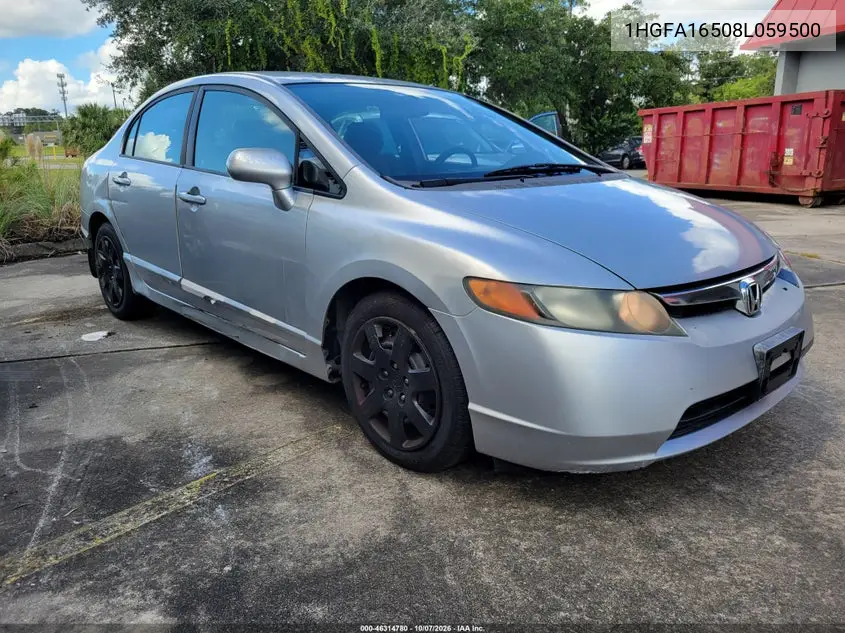 HONDA CIVIC 2008, VIN 1HGFA16508L059500