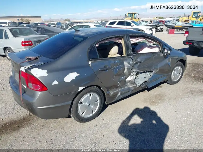 2008 HONDA CIVIC VIN JHMFA36238S013034 — фото 4