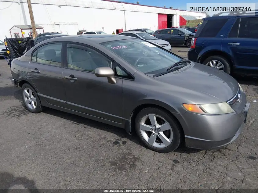 HONDA CIVIC 2008, VIN 2HGFA16838H307746