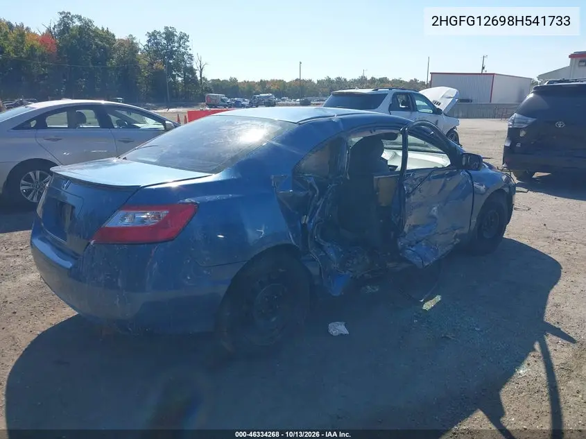 2008 HONDA CIVIC VIN 2HGFG12698H541733 — фото 4