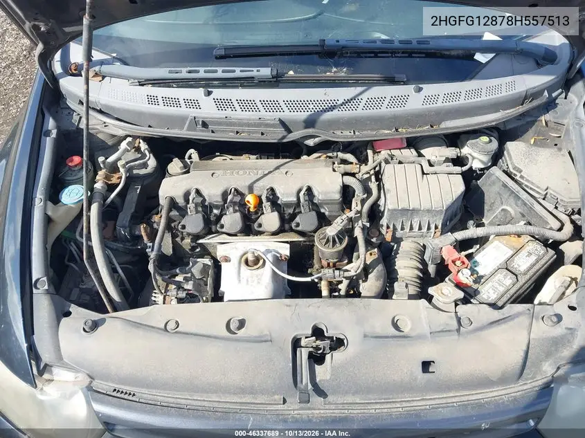 2008 HONDA CIVIC VIN 2HGFG12878H557513 — фото 10