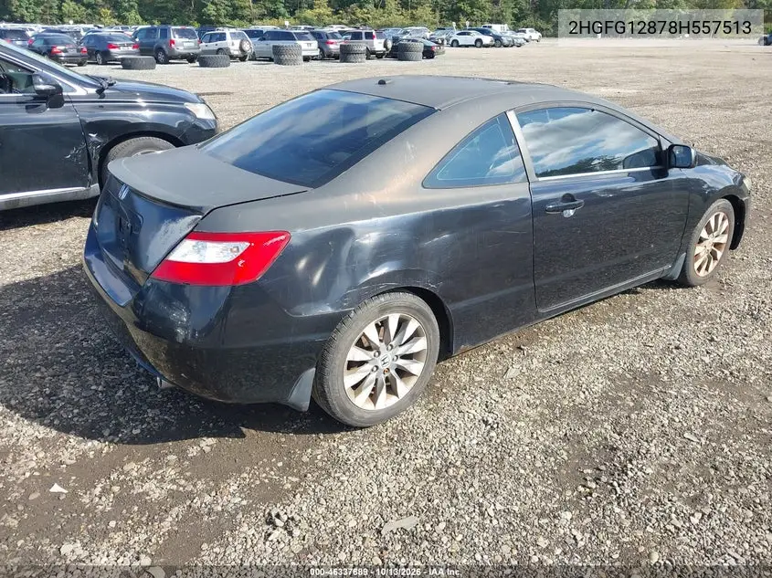 2008 HONDA CIVIC VIN 2HGFG12878H557513 — фото 4