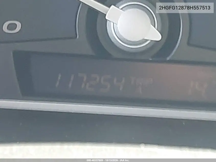 2008 HONDA CIVIC VIN 2HGFG12878H557513 — фото 7
