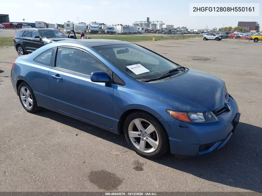 HONDA CIVIC 2008, VIN 2HGFG12808H550161