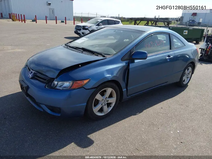 2008 HONDA CIVIC VIN 2HGFG12808H550161 — фото 2