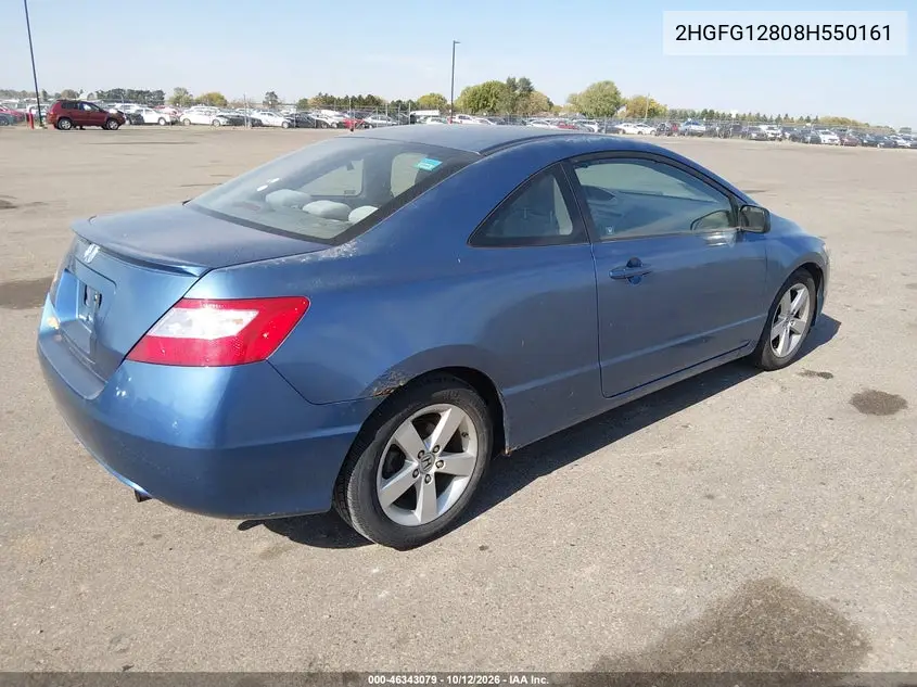 2008 HONDA CIVIC VIN 2HGFG12808H550161 — фото 4