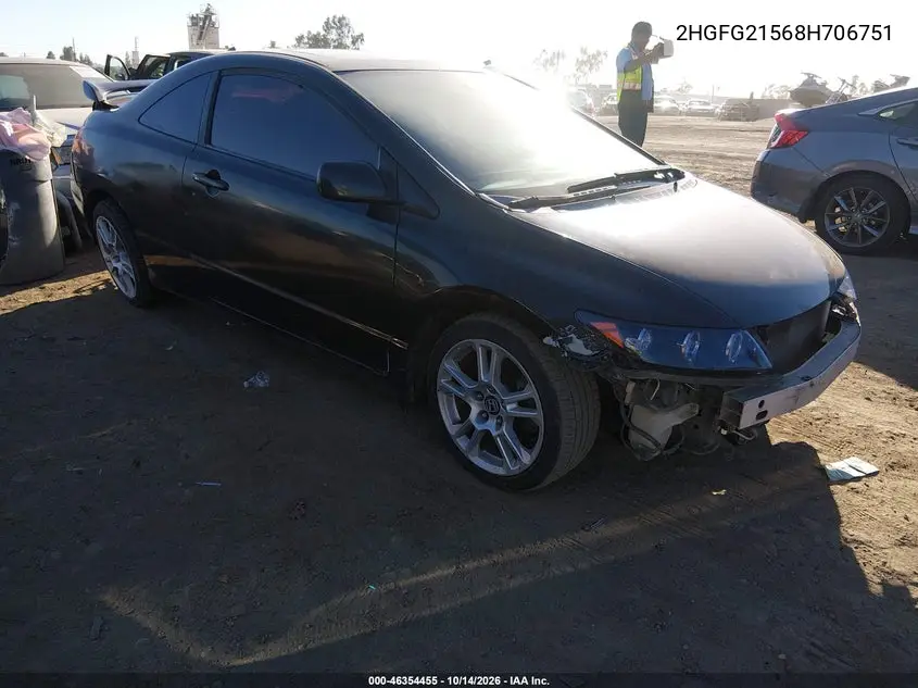 HONDA CIVIC 2008, VIN 2HGFG21568H706751