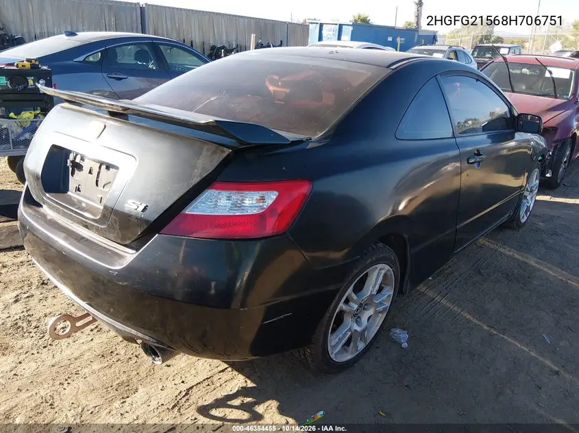 2008 HONDA CIVIC VIN 2HGFG21568H706751 — фото 4