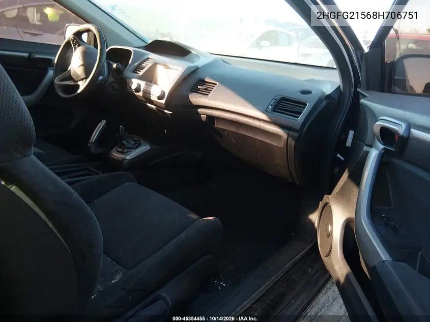2008 HONDA CIVIC VIN 2HGFG21568H706751 — фото 5