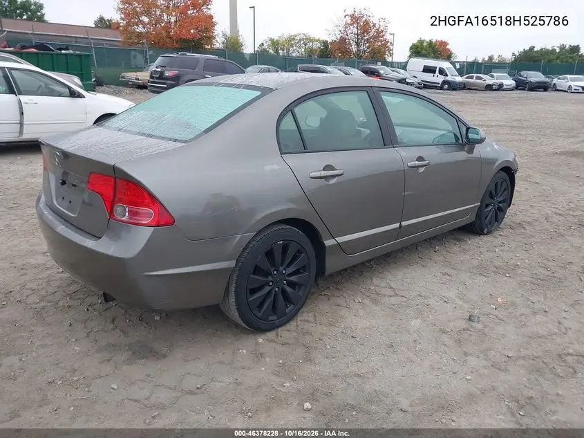 2008 HONDA CIVIC VIN 2HGFA16518H525786 — фото 4