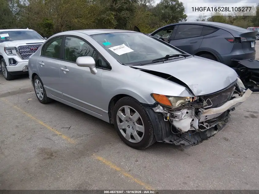 HONDA CIVIC 2008, VIN 1HGFA16528L105277