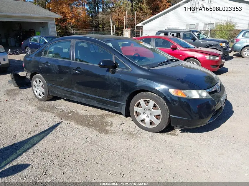 HONDA CIVIC 2008, VIN 1HGFA16598L023353