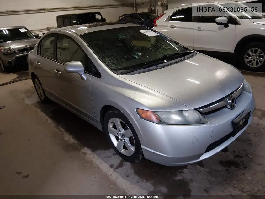 HONDA CIVIC 2008, VIN 1HGFA168X8L085158