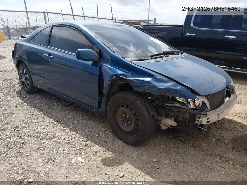 HONDA CIVIC 2008, VIN 2HGFG12678H516460