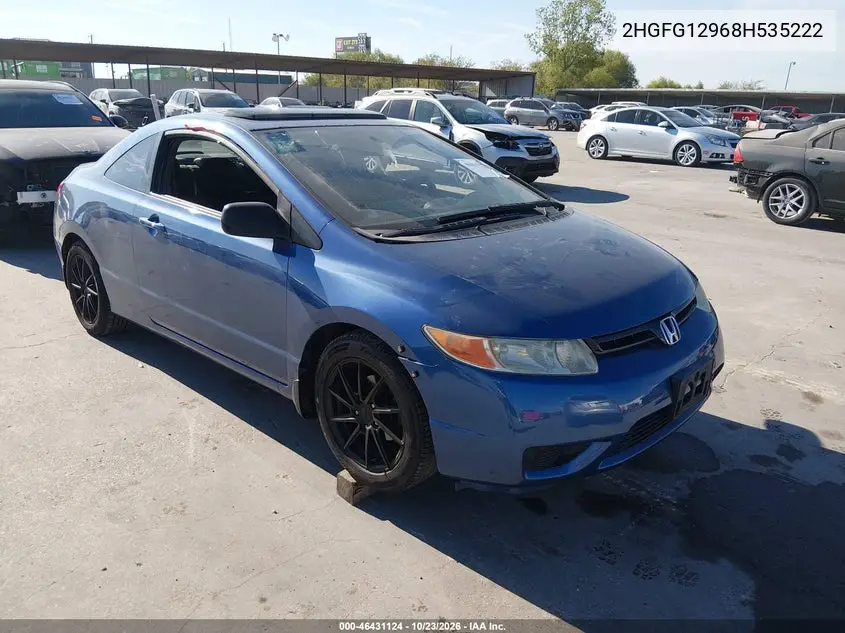 HONDA CIVIC 2008, VIN 2HGFG12968H535222