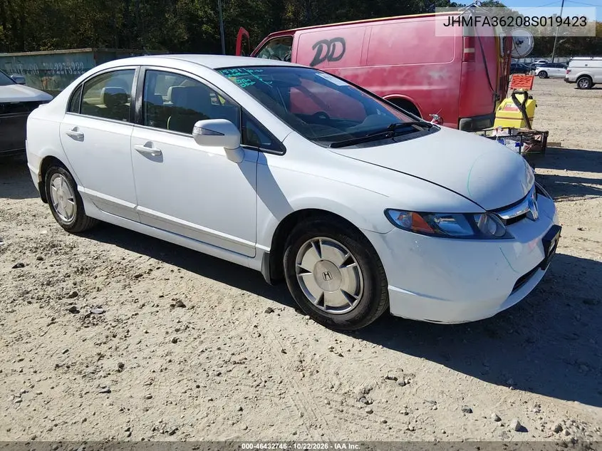 HONDA CIVIC 2008, VIN JHMFA36208S019423