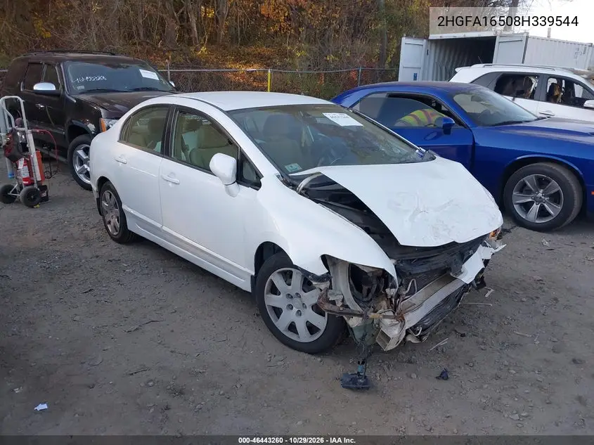 HONDA CIVIC 2008, VIN 2HGFA16508H339544