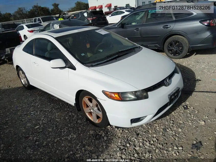 HONDA CIVIC 2008, VIN 2HGFG12878H528206