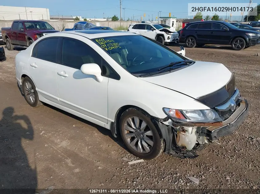 HONDA CIVIC 2009, VIN 2HGFA16029H014173