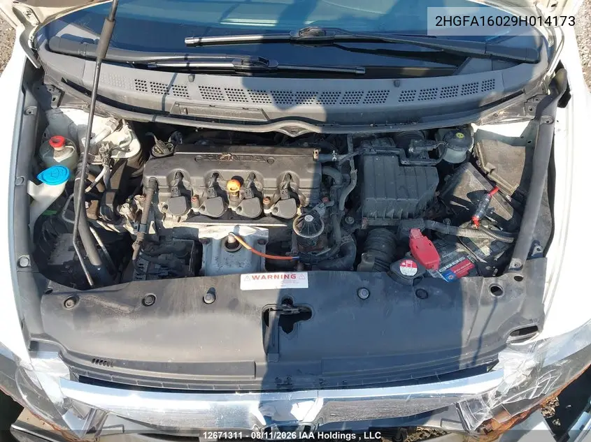 2009 HONDA CIVIC VIN 2HGFA16029H014173 — фото 9