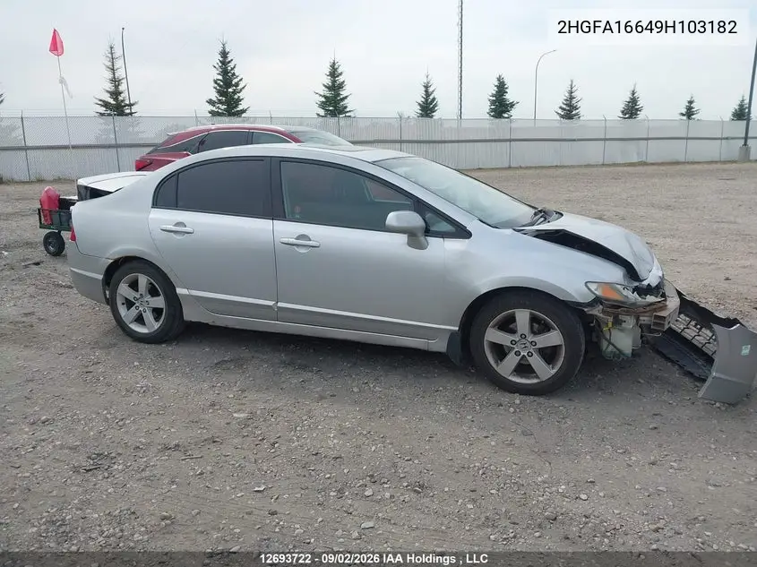 2009 HONDA CIVIC VIN 2HGFA16649H103182 — фото 13