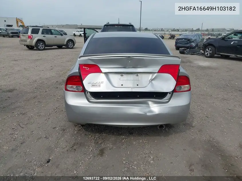 2009 HONDA CIVIC VIN 2HGFA16649H103182 — фото 16