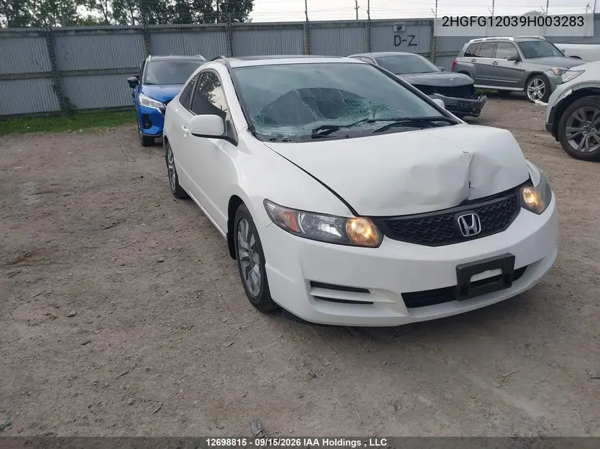 HONDA CIVIC 2009, VIN 2HGFG12039H003283