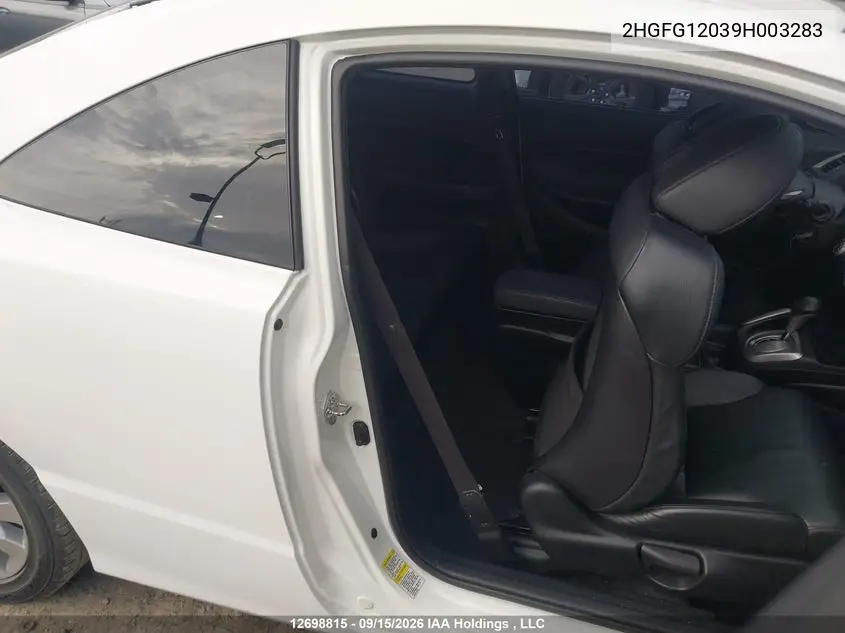 2009 HONDA CIVIC VIN 2HGFG12039H003283 — фото 8