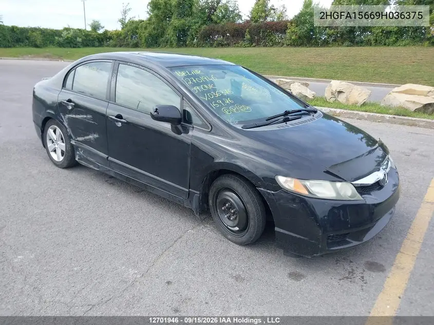 HONDA CIVIC 2009, VIN 2HGFA15669H036375