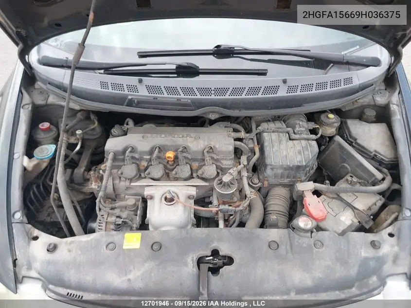 2009 HONDA CIVIC VIN 2HGFA15669H036375 — фото 10