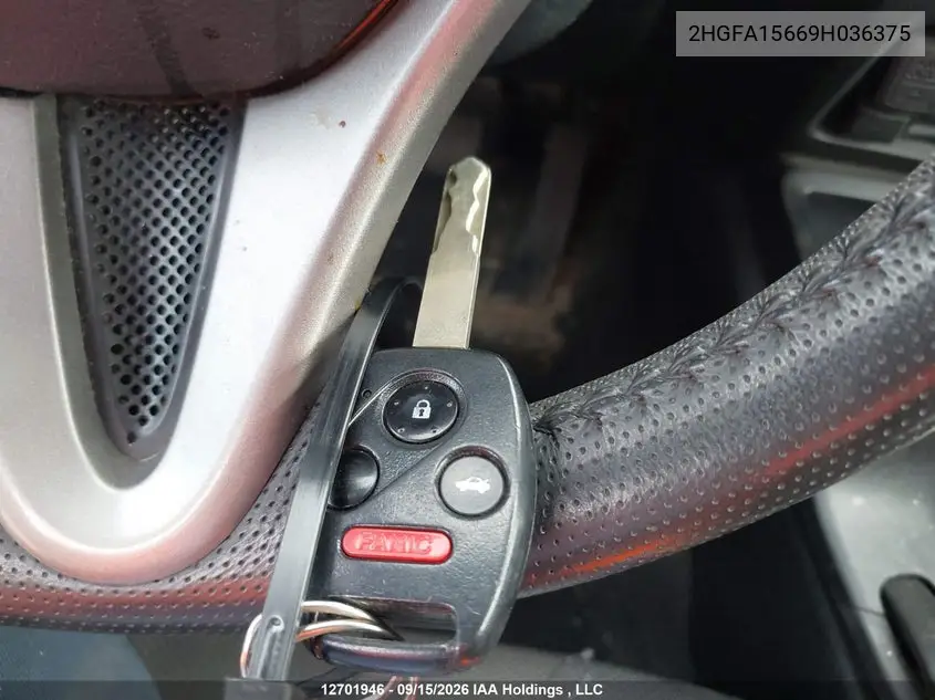 2009 HONDA CIVIC VIN 2HGFA15669H036375 — фото 11