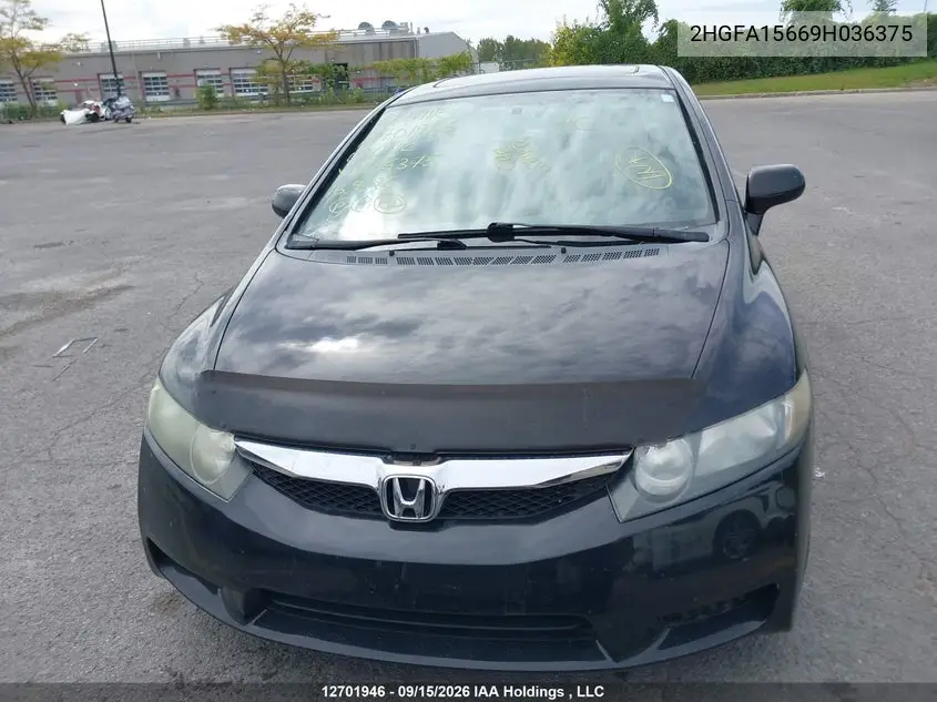 2009 HONDA CIVIC VIN 2HGFA15669H036375 — фото 13