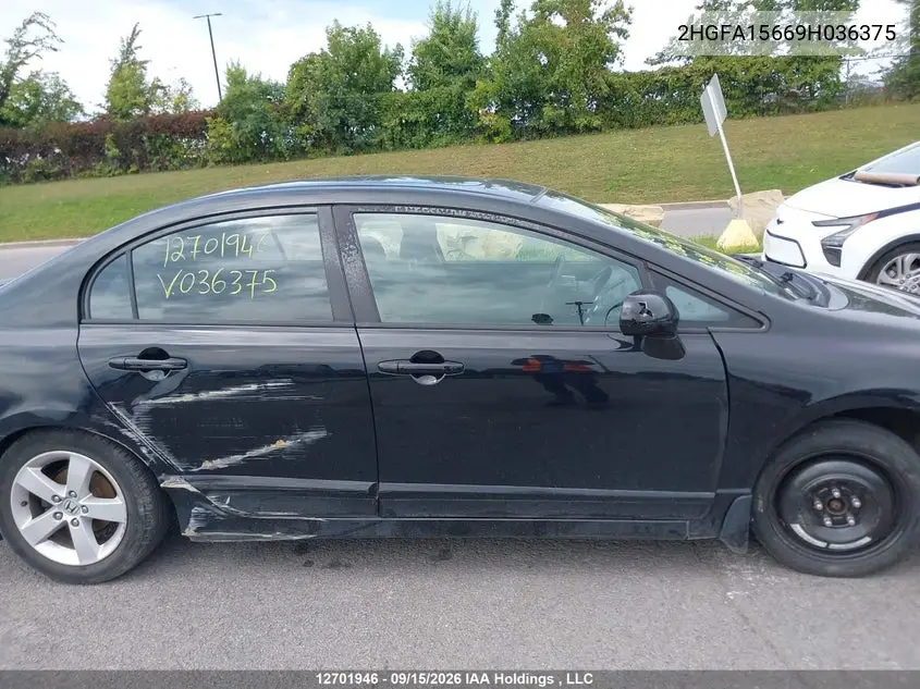 2009 HONDA CIVIC VIN 2HGFA15669H036375 — фото 14